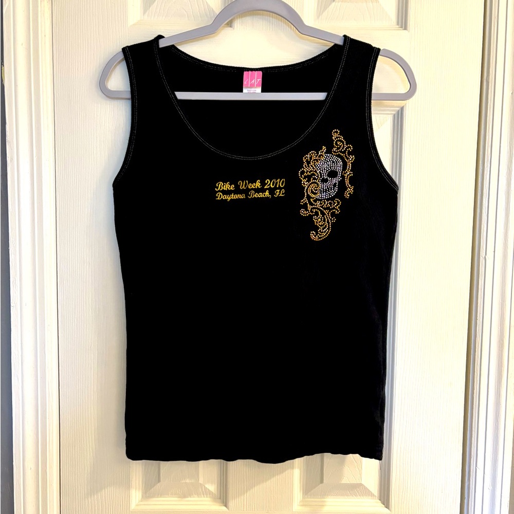 Vintage 2010 Daytona Beach Bike Week Ladies Embellished Tank Size XL.